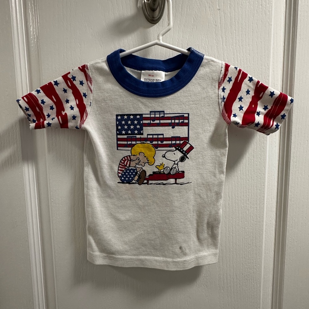 Hanna Andersson Peanuts Snoopy Patriotic USA Organic Cotton Shirt 90cm 2T SU16